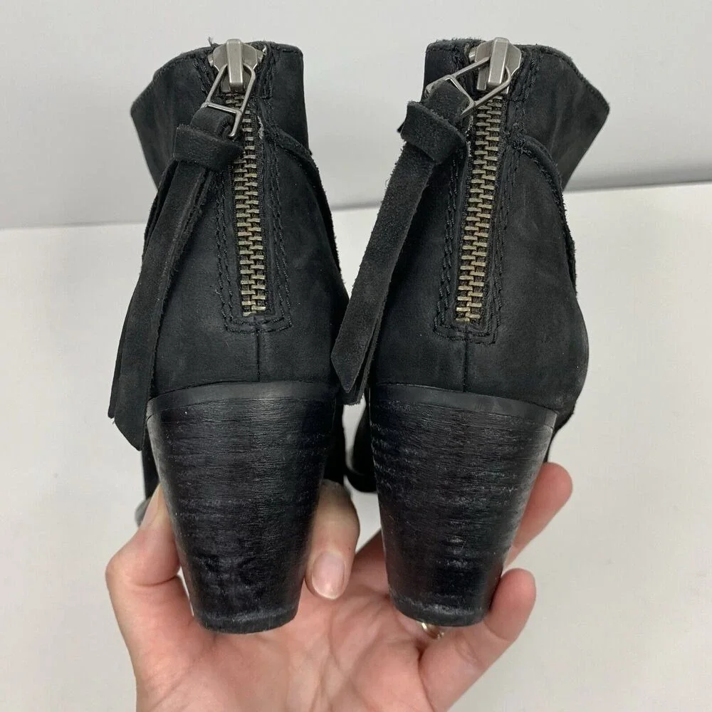 Steven Steve Madden Size 7 Ankle‎ Boot Bootie Wesley Black Nubuck Suede Leather